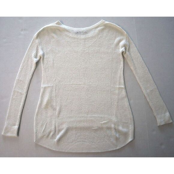 Alice + Olivia Womens Sz XS White Fuzzy Open-Knit High-Low Hem Harpo Sweater $99 - Picture 4 of 7